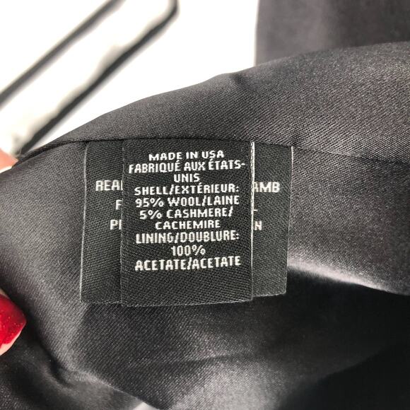 Sofia Cashmere Women Long Full Length Coat 6 Black Fur Collar Wool Cashmere NWOT - Picture 11 of 13